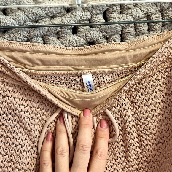 Le Vie en Rose Coconut Crochet Swim Mid Rise Shorts Cover Up Size L - Picture 7 of 13